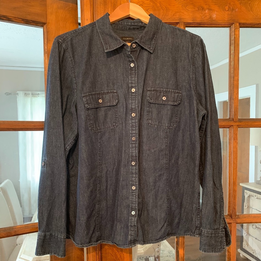 Talbots Denim Button Down Top